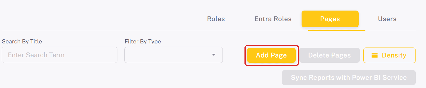 Add Page button on the Pages tab
