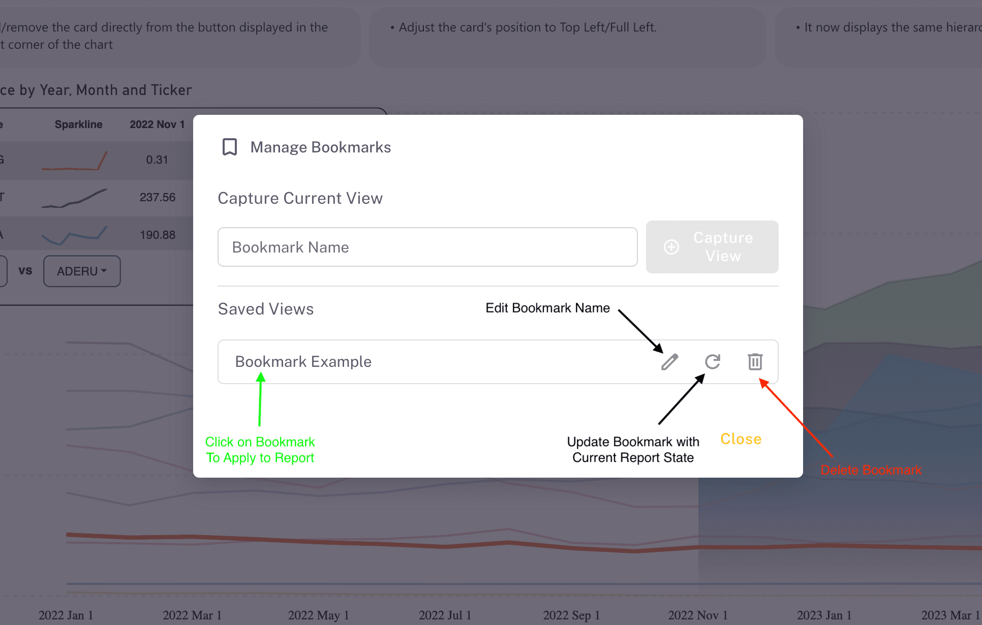 Manage Bookmarks - saved views