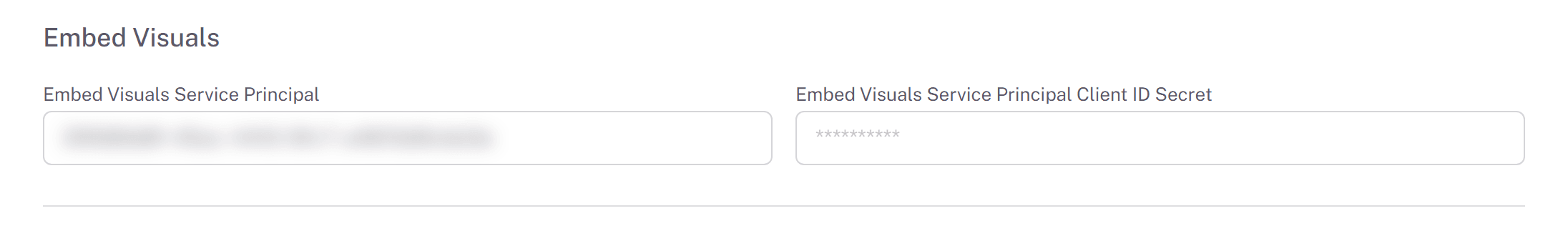 The Embed Visuals section of Global Settings