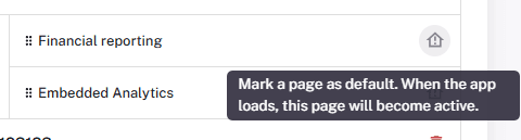 Tooltip on the icon that marks a page as the default page