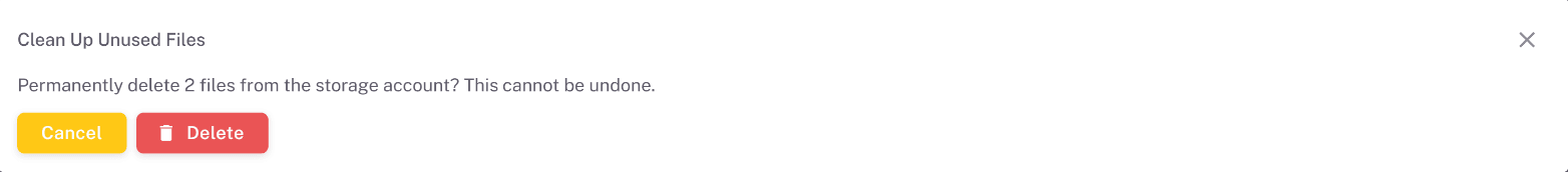 Confirmation asking to permanently delete the selected files