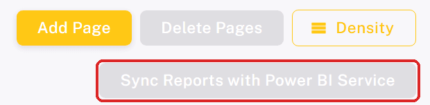 The Sync Reports with Power BI Service button on the Pages tab