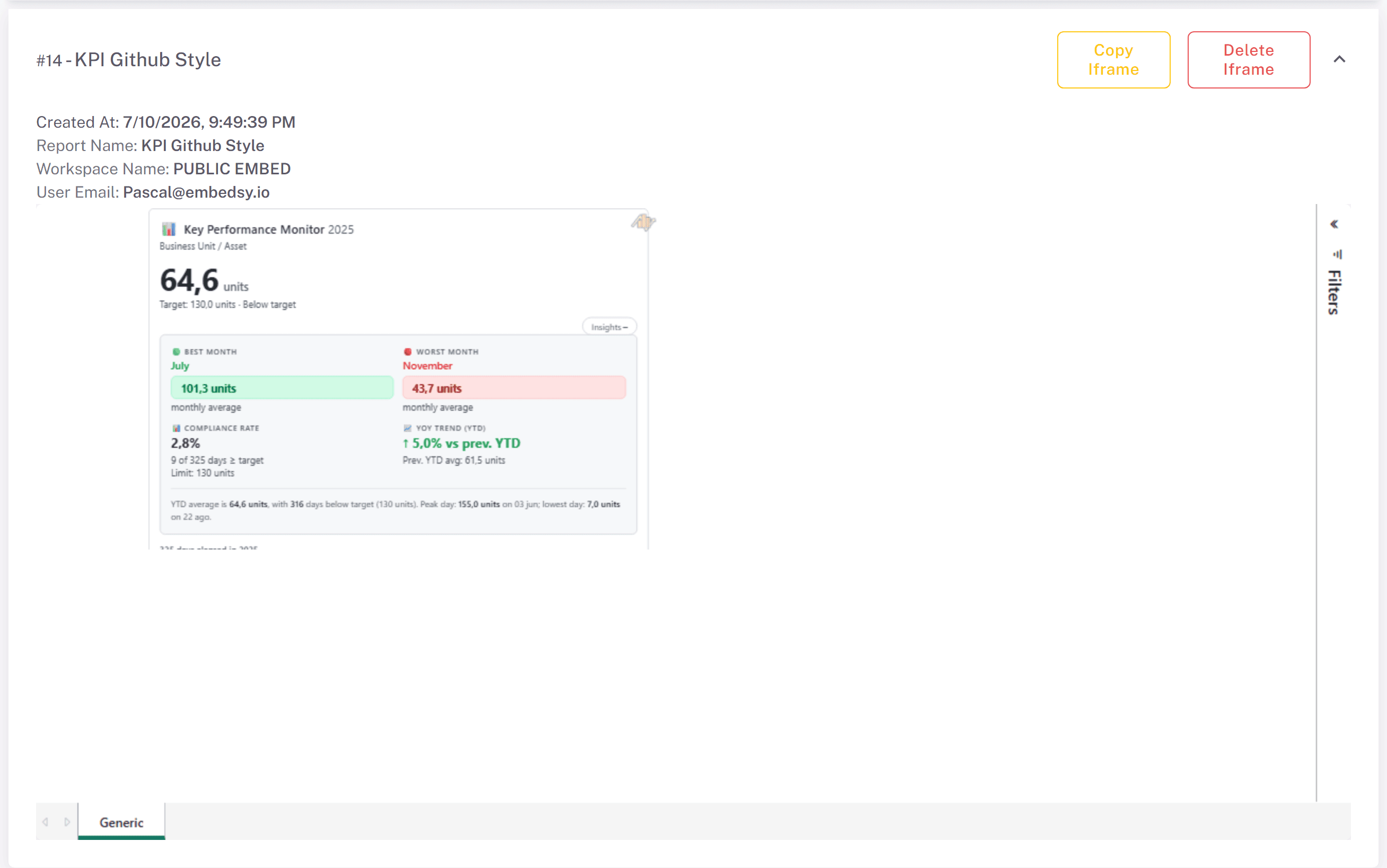 Expanded public embed with details and live preview